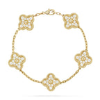 [Lumi]New  CLOVER 5 MOTIF FULL DIAMOND BRACELET COLLECTION