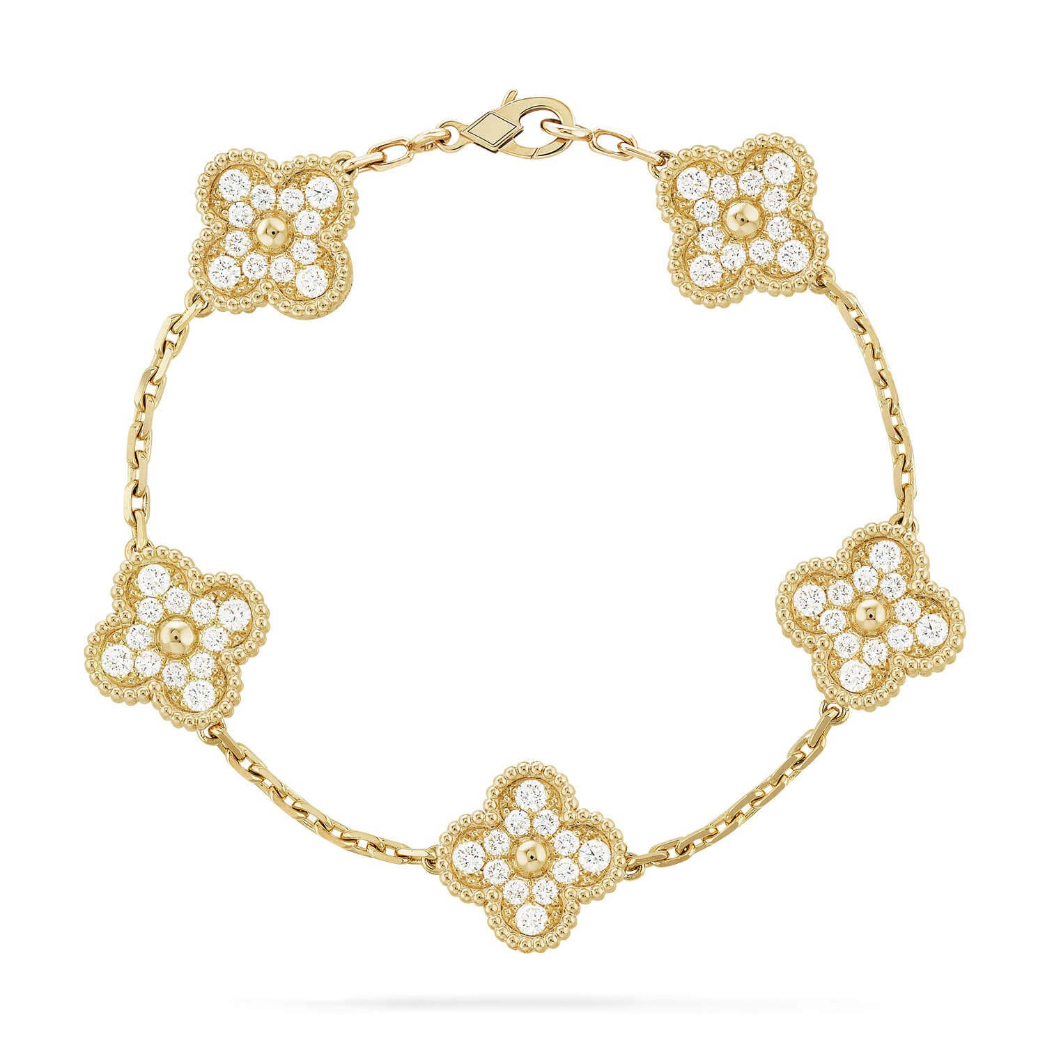 [Lumi]New  CLOVER 5 MOTIF FULL DIAMOND BRACELET COLLECTION