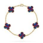 [Lumi jewelry]CLOVER 5 MOTIF COLOR GEMSTONES BRACELET COLLECTION