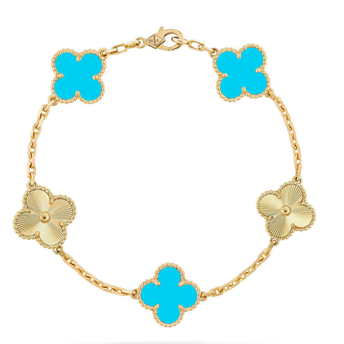 [Lumi jewelry] CLOVER 5 MOTIF TURQUOISE BRACELET COLLECTION