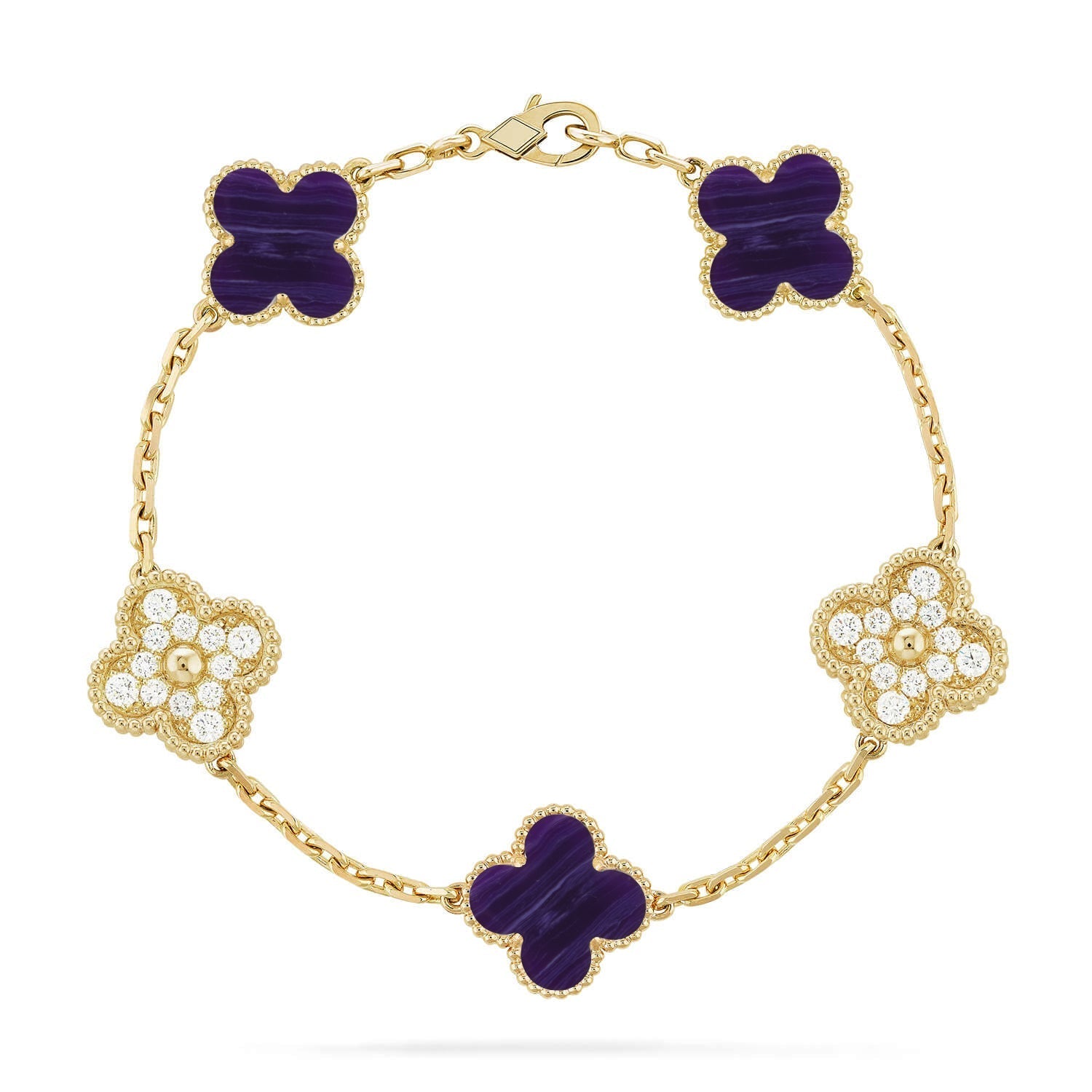 [Lumi]New CLOVER 5 MOTIF PURPLE STRIPES BRACELET COLLECTION