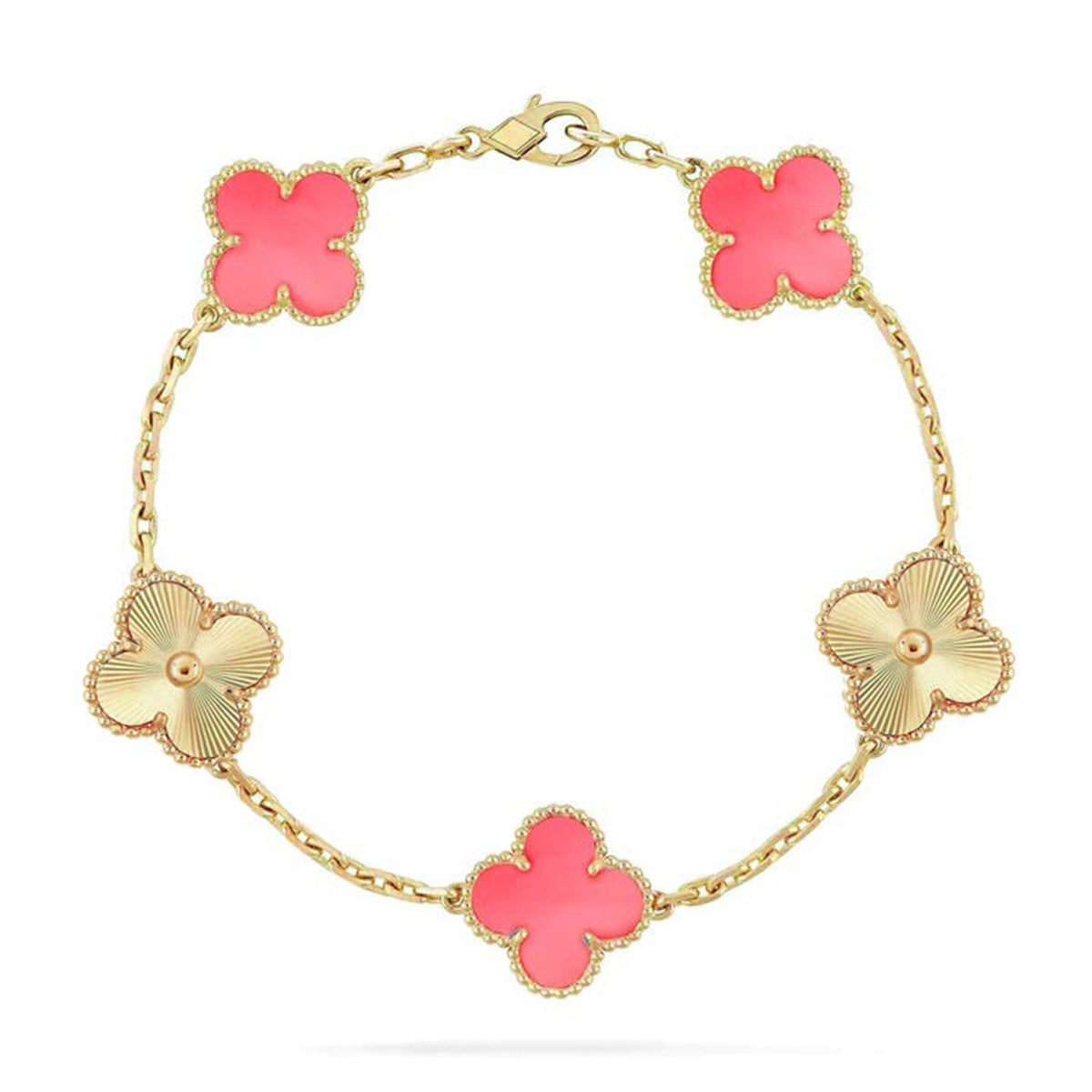 [Lumi]New  CLOVER 5 MOTIFS  PINK MOP BRACELET COLLECTION