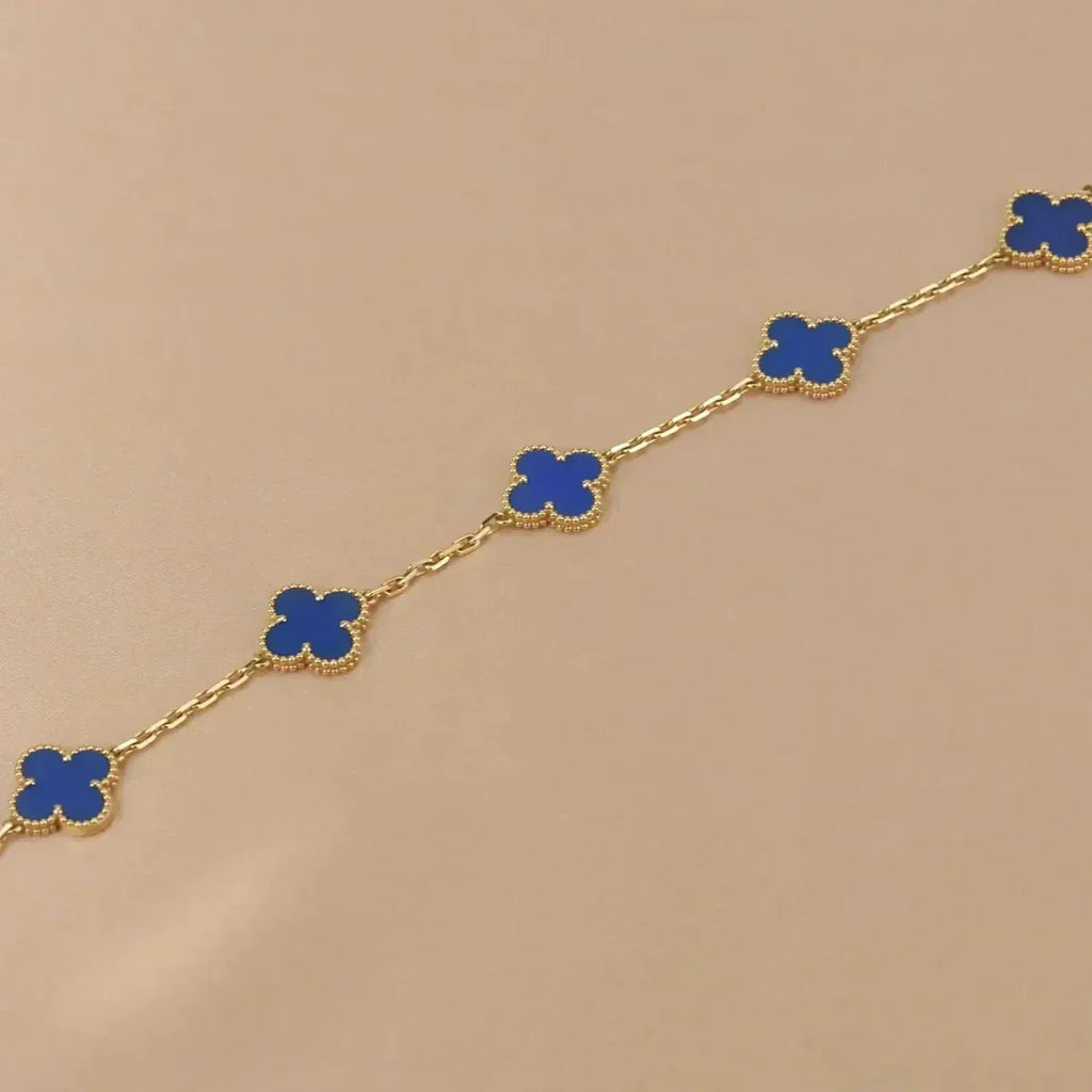 [Lumi]New  CLOVER 5 MOTIF BLUE AGATE BRACELET COLLECTION