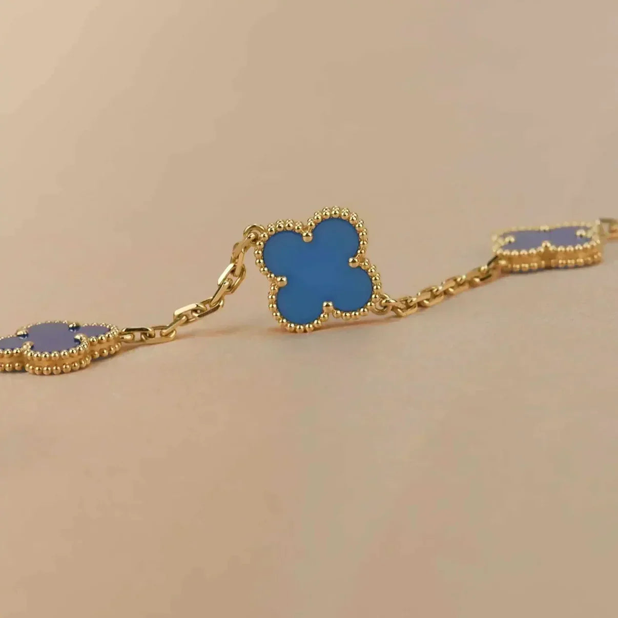 [Lumi jewelry] CLOVER 5 MOTIF BLUE AGATE BRACELET COLLECTION