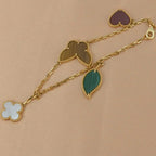 ¡®Lumi¡¯LUCKY SPRING 5 MOTIF GOLD BRACELET