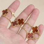 [Lumi jewelry] CLOVER 5 MOTIF RED CORNELIAN BRACELET COLLECTION