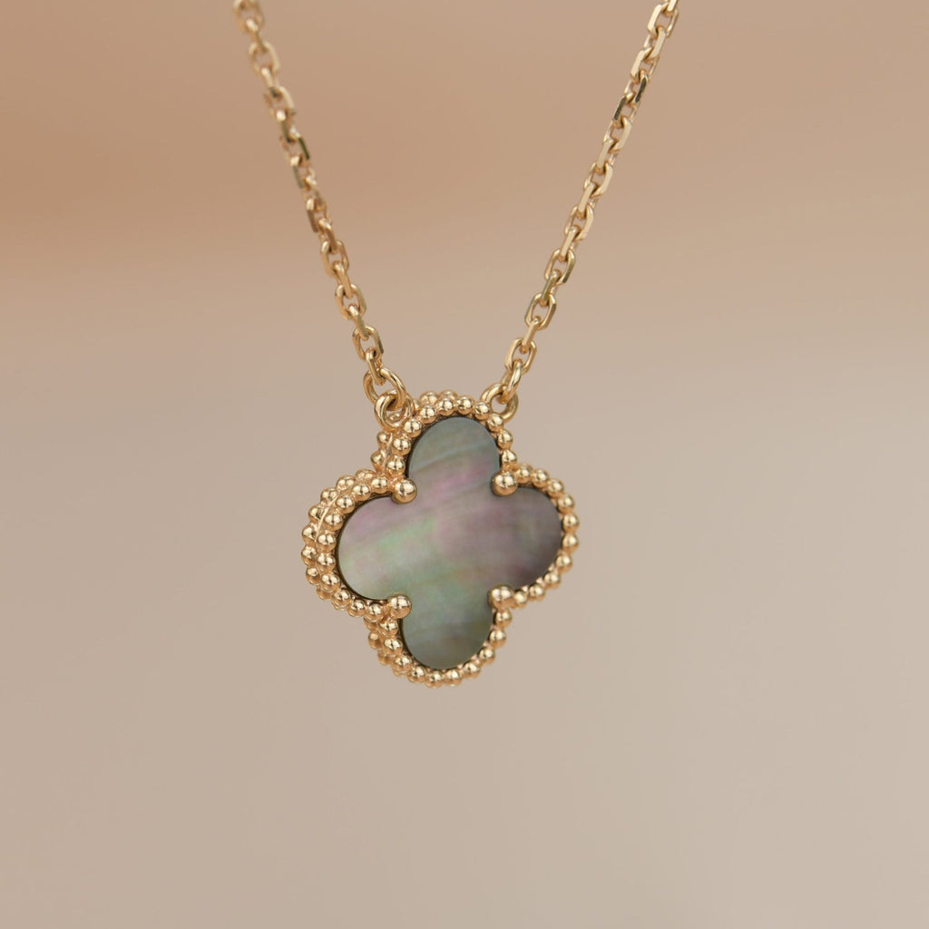 ¡®Lumi¡¯CLOVER 15MM  GRAY MOTHER OF PEARL NECKLACE