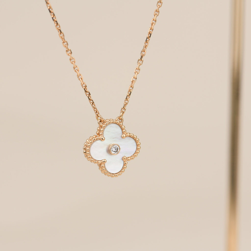 Lumi® CLOVER 15MM DIAMANT WEISSE FRITILLARIA-HALSKETTE