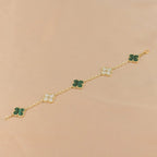 [Lumi]New  CLOVER 5 MOTIF MALACHITE BRACELET COLLECTION