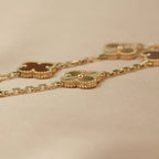 [Lumi jewelry] CLOVER 5 MOTIF RED CORNELIAN BRACELET COLLECTION