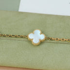 [Lumi jewelry]CLOVER WHITE PEARL MOP 5 MOTIF BRACELET COLLECTION