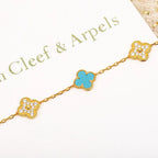 [Lumi jewelry] CLOVER 5 MOTIF TURQUOISE BRACELET COLLECTION