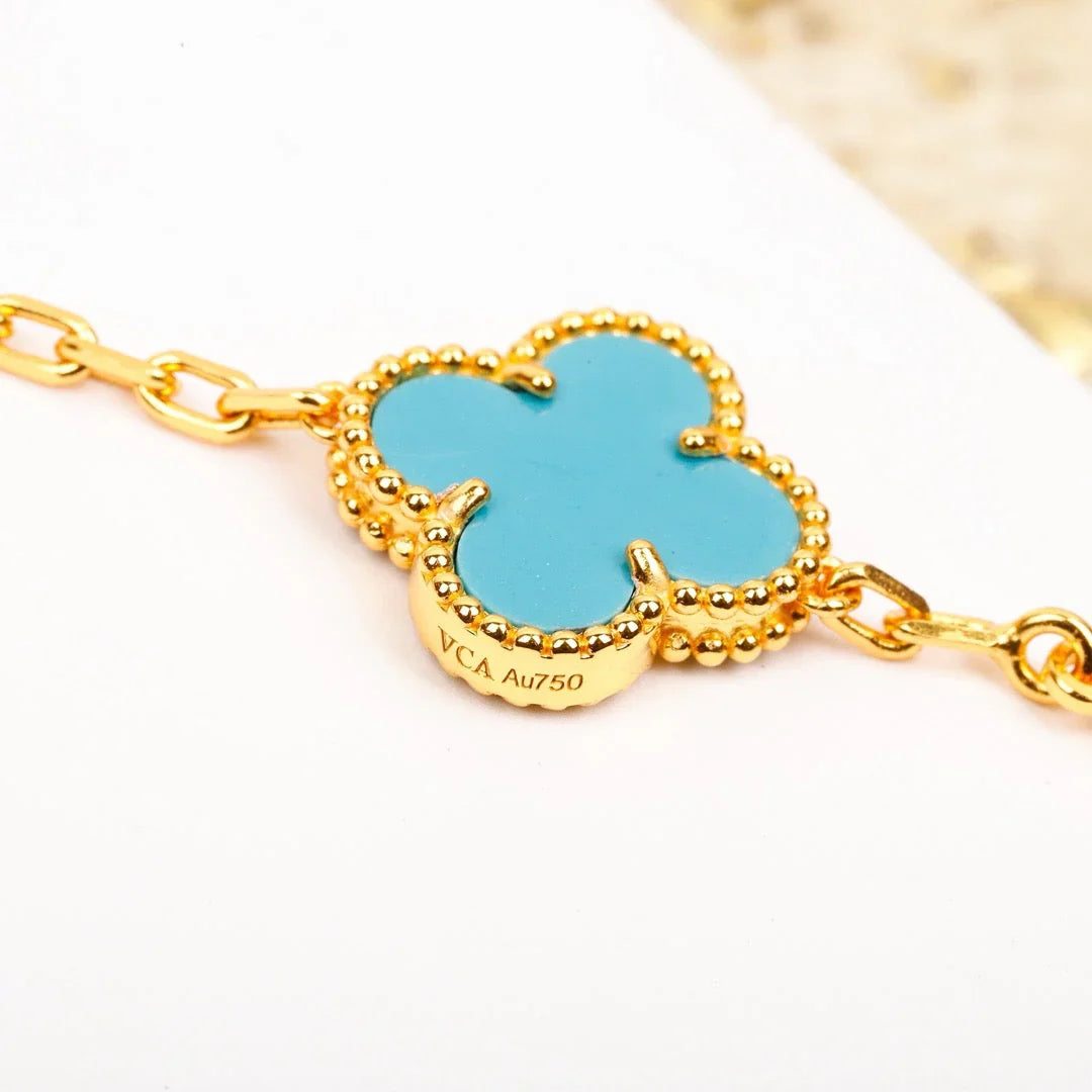 [Lumi jewelry] CLOVER 5 MOTIF TURQUOISE BRACELET COLLECTION