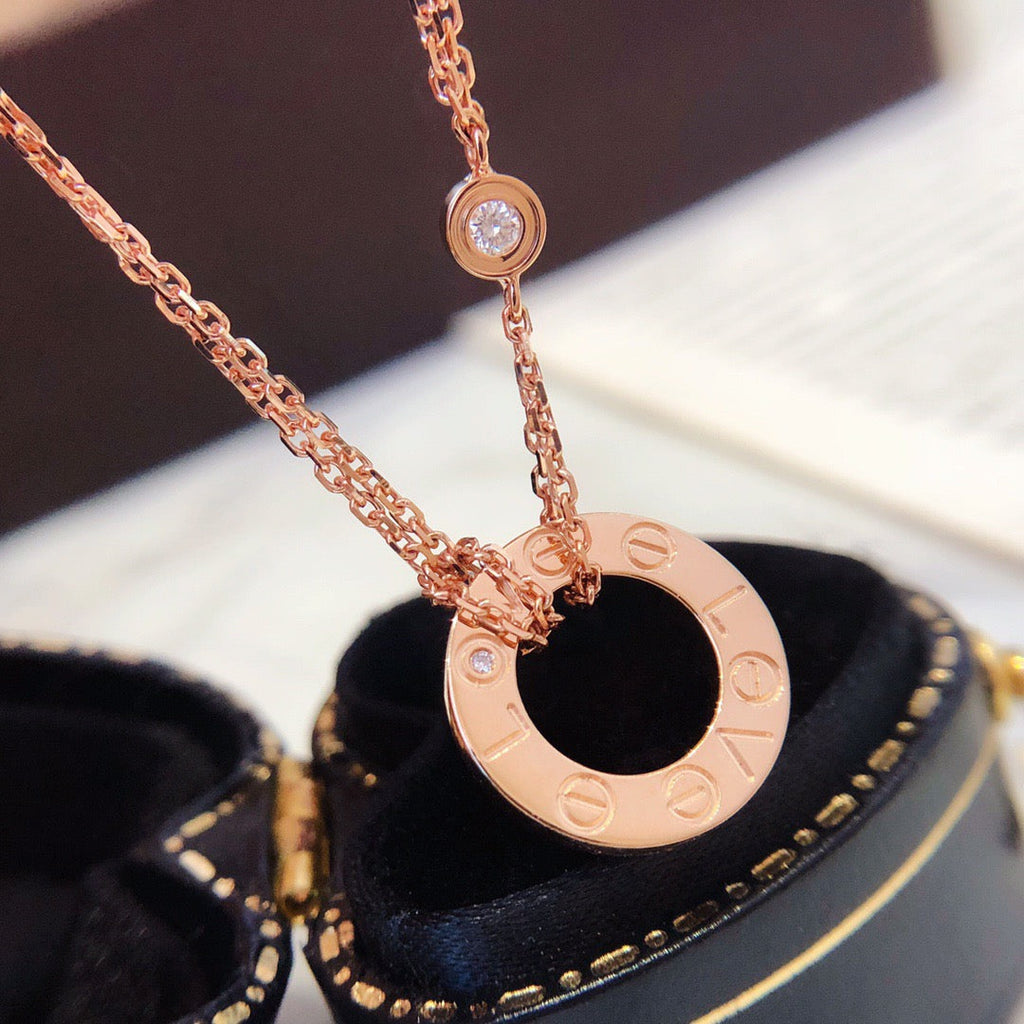 ¡®Lumi¡¯LOVE NECKLACE 16MM 2 DIAMONDS