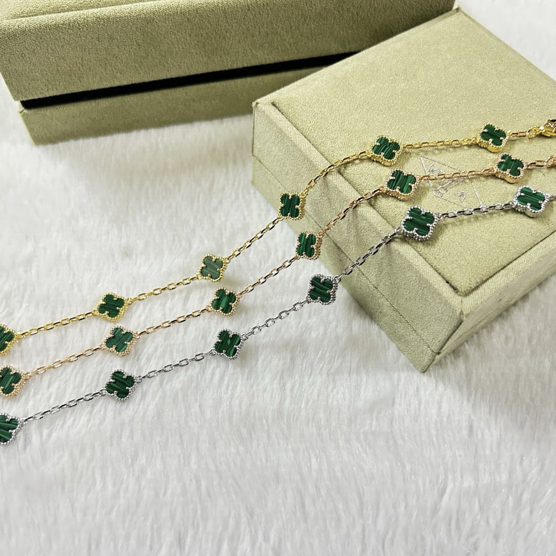 [¡®Lumi¡¯]CLOVER 6 MOTIF MALACHITE ARMBAND