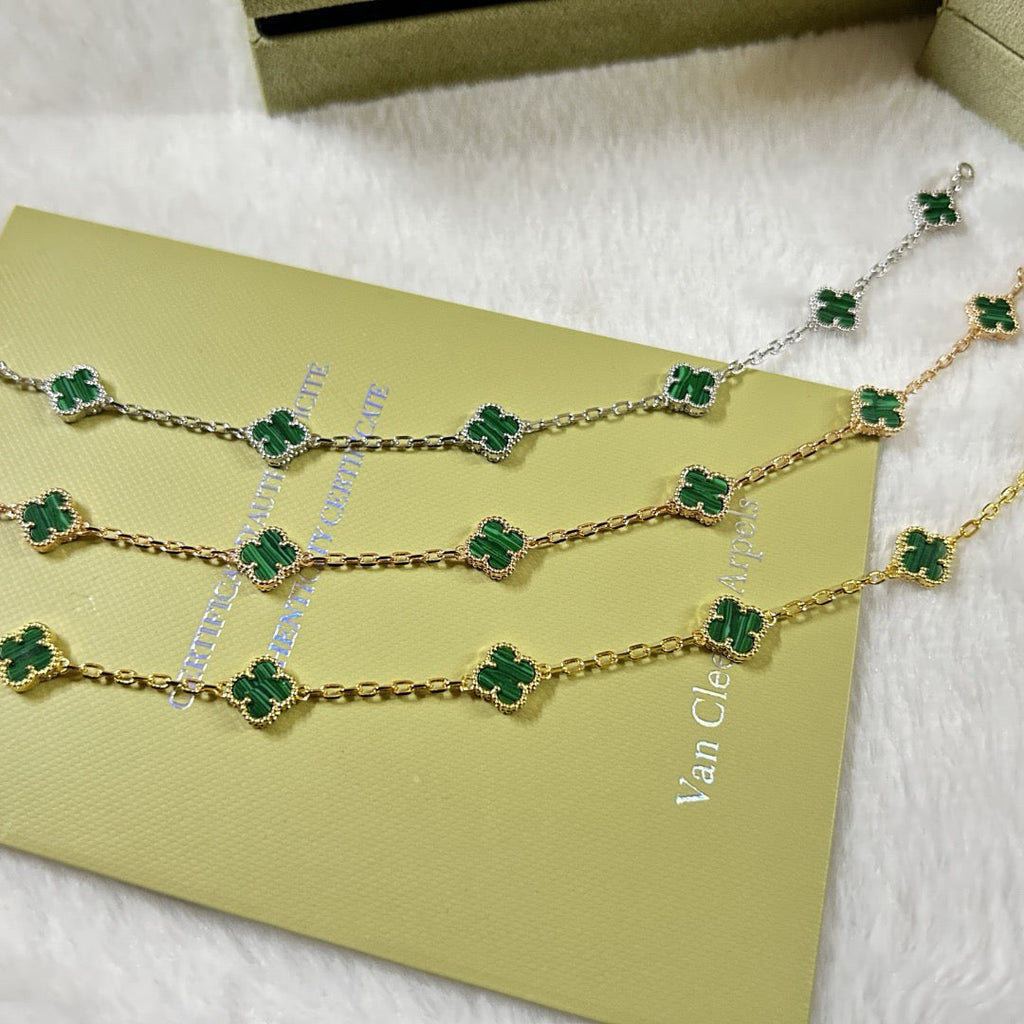 [¡®Lumi¡¯]CLOVER 6 MOTIF MALACHITE ARMBAND