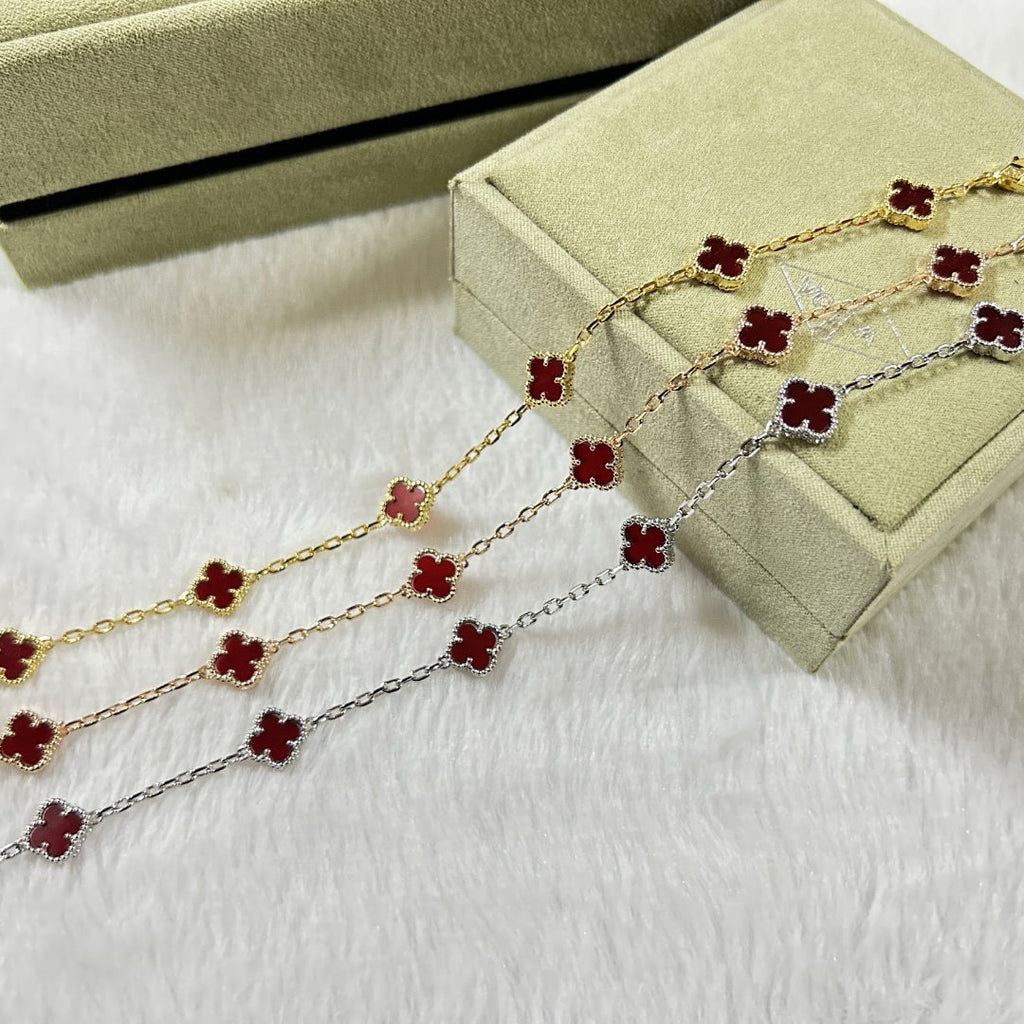 [¡®Lumi¡¯]CLOVER 6 MOTIF ROTES AGAT-ARMBAND