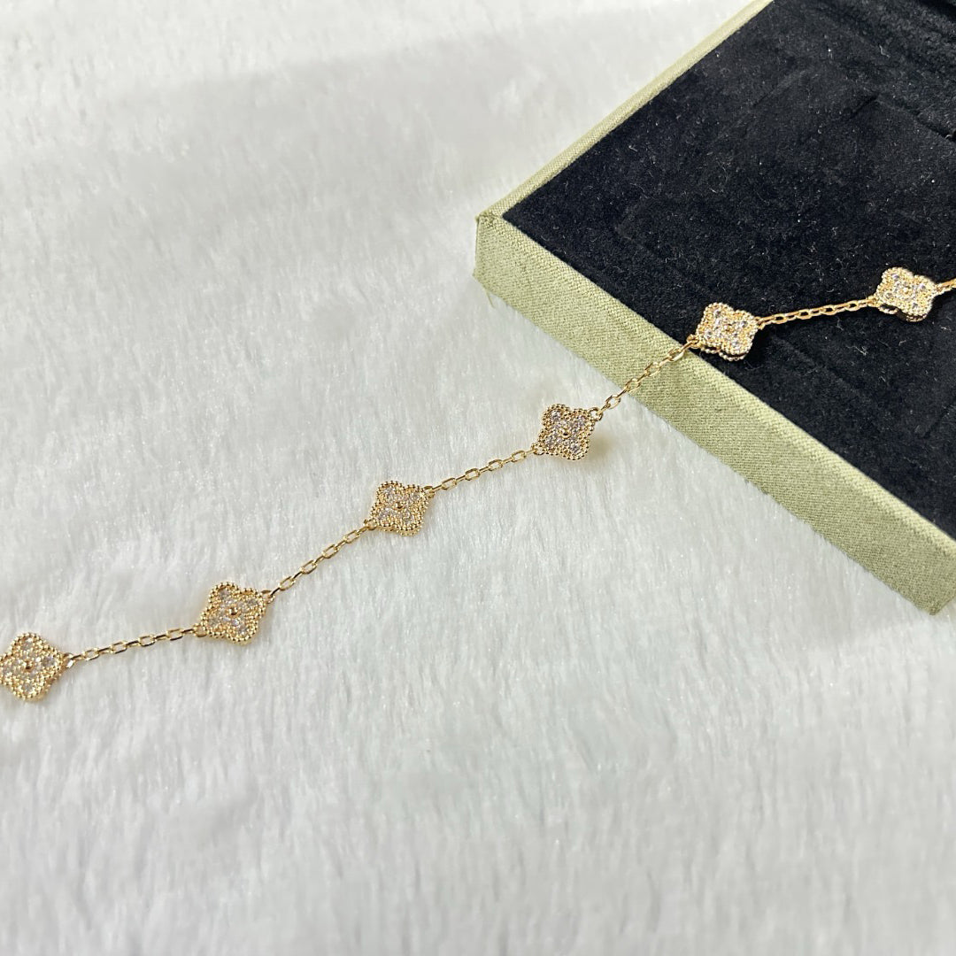 [Lumi]New CLOVER 6 MOTIF DIAMOND BRACELET