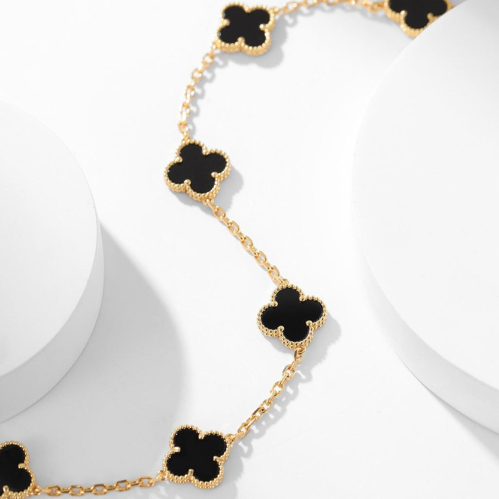 ¡®Lumi¡¯CLOVER 10 MOTIFS ONYX NECKLACE