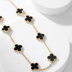 ¡®Lumi¡¯CLOVER 10 MOTIFS ONYX NECKLACE