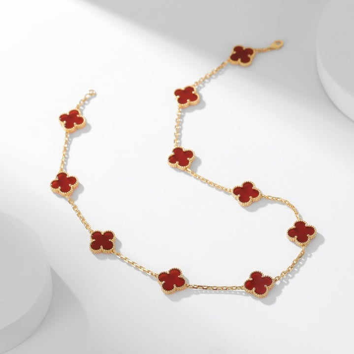 ¡®Lumi¡¯CLOVER 10 MOTIFS CARNELIAN NECKLACE