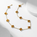 ¡®Lumi¡¯CLOVER 10 MOTIFS TIGER EYE NECKLACE