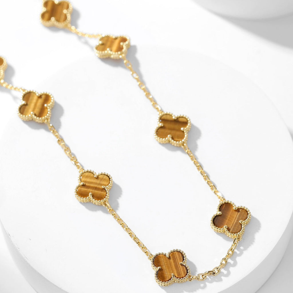 ¡®Lumi¡¯CLOVER 10 MOTIFS TIGER EYE NECKLACE