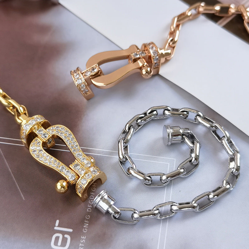 ¡®Lumi¡¯FORCE LARGE HORSESHOE CLASP  METAL BRACELET