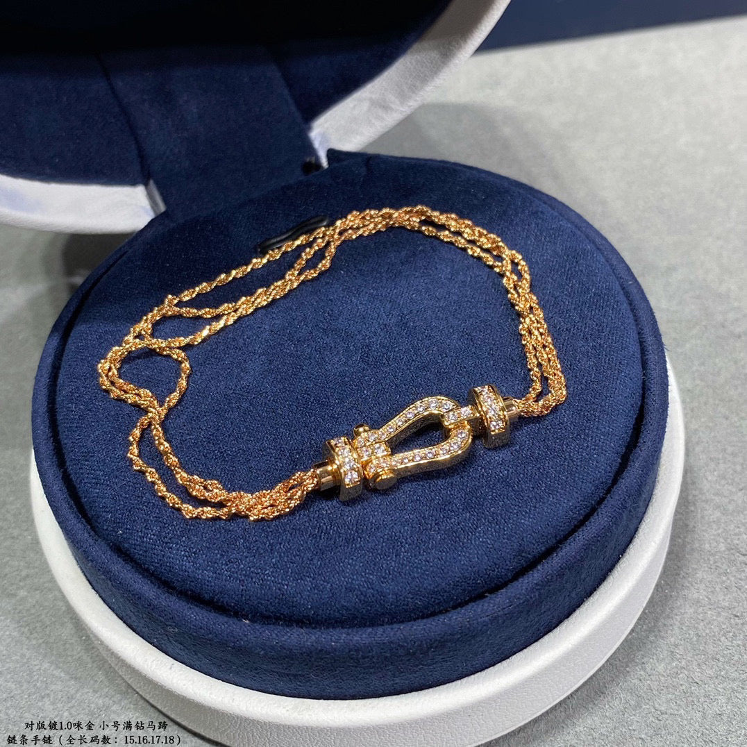 ¡®Lumi¡¯FORCE SMALL HORSESHOE  DIAMOND CHAIN ROPE BRACELET