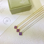 ¡®Lumi¡¯CLOVER 15MM DIAMOND  PURPLE VIOLET NECKLACE
