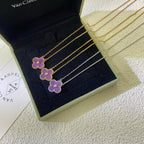 ¡®Lumi¡¯CLOVER 15MM DIAMOND  PURPLE VIOLET NECKLACE