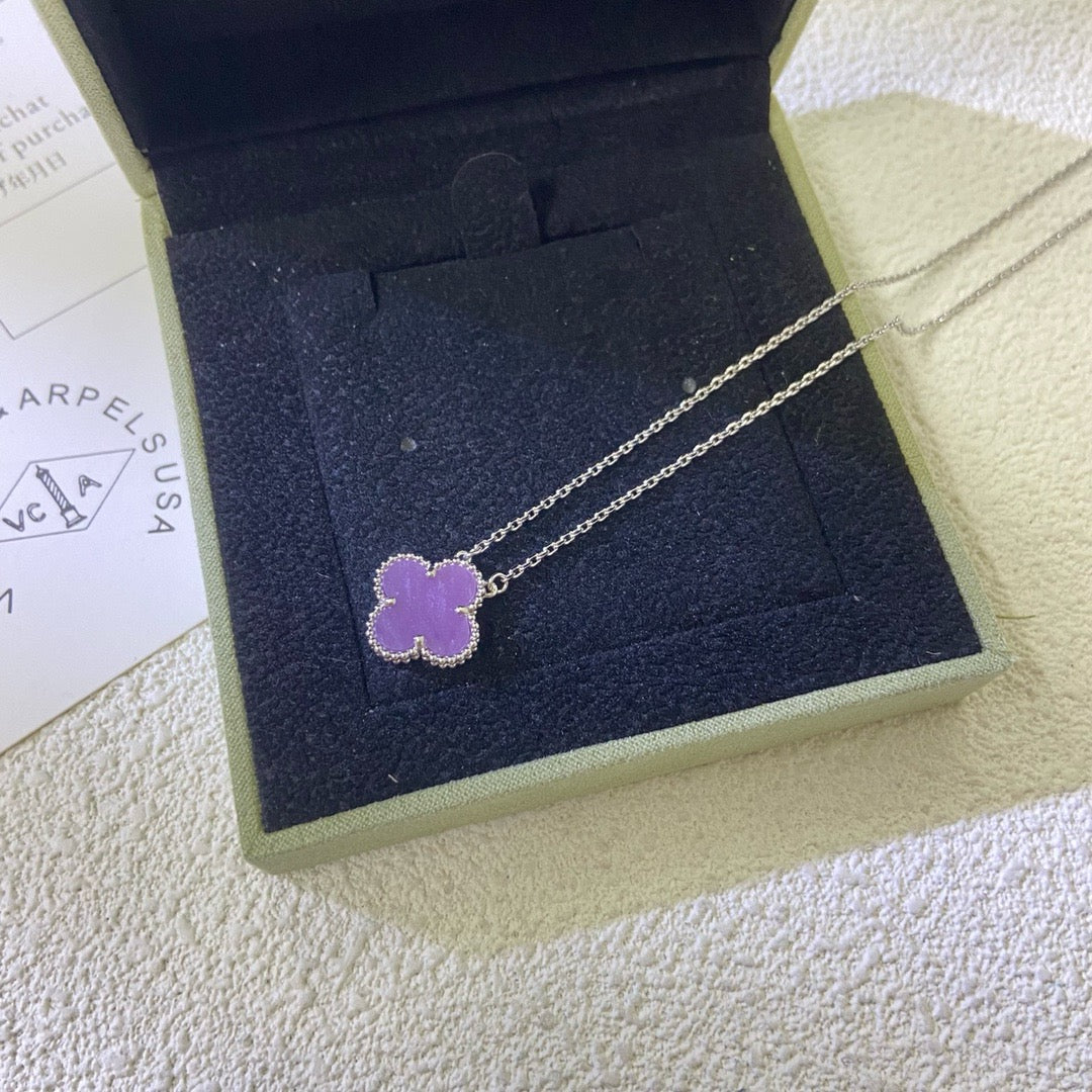 ¡®Lumi¡¯CLOVER 15MM  PURPLE VIOLET NECKLACE