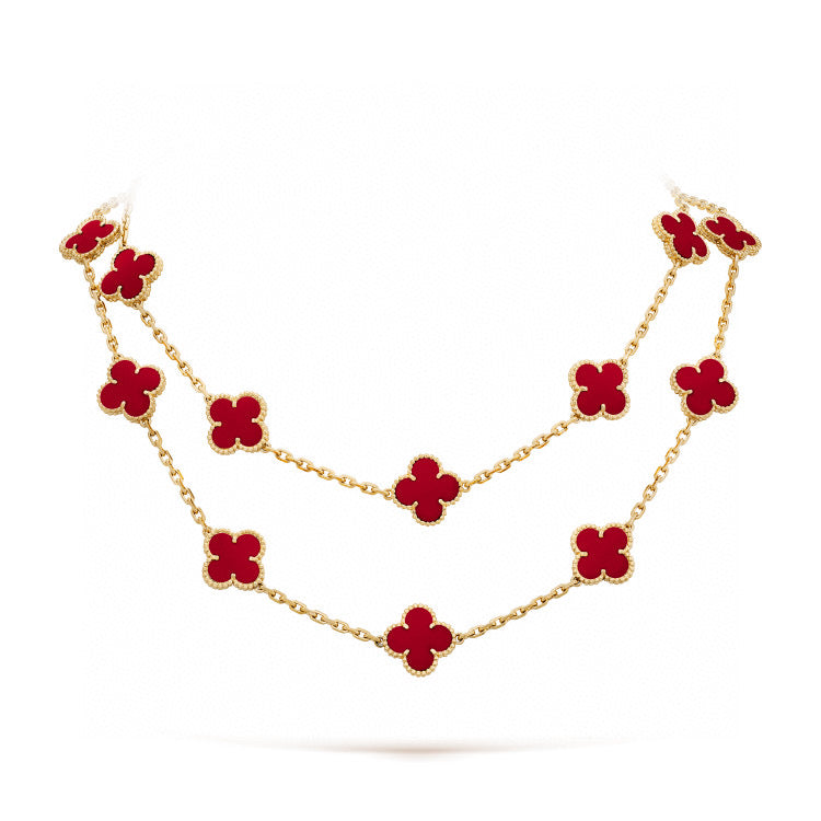 ¡®Lumi¡¯CLOVER 20 MOTIFS CARNELIAN NECKLACE