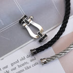 ¡®Lumi¡¯FORCE LARGE HORSESHOE BLACK DIAMOND BRACELET SILVER