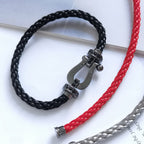 ¡®Lumi¡¯FORCE LARGE SERIES HORSESHOE BLACK SAMURAI BRACELET