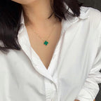 ¡®Lumi¡¯CLOVER 15MM MALACHITE SINGLE FLOWER  NECKLACE