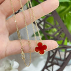 ¡®Lumi¡¯CLOVER 15MM CARNELIAN SINGLE FLOWER NECKLACE