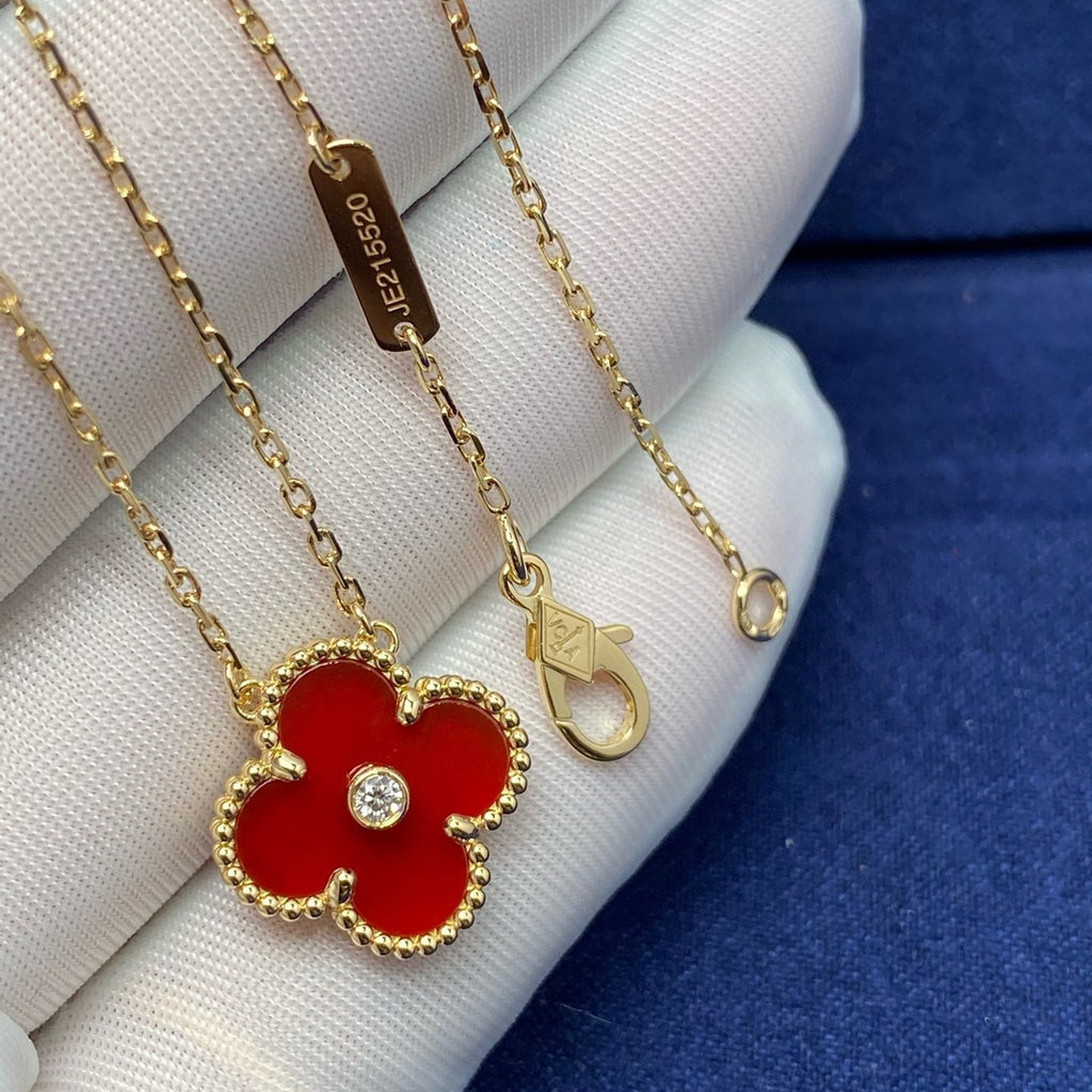 ¡®Lumi¡¯CLOVER 15MM DIAMOND CARNELIAN NECKLACE