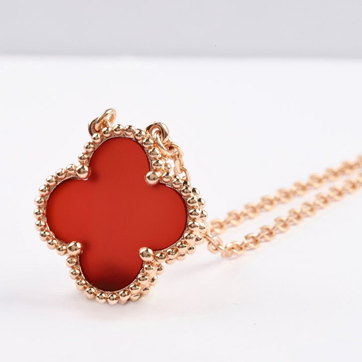 ¡®Lumi¡¯CLOVER 15MM CARNELIAN SINGLE FLOWER NECKLACE