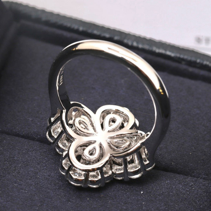 ¡®Lumi¡¯LOOP RING FULL MOTIF DIAMOND 16MM SILVE