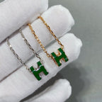 ¡®Lumi¡¯POP H GREEN NECKLACE SILVER AND GOLD