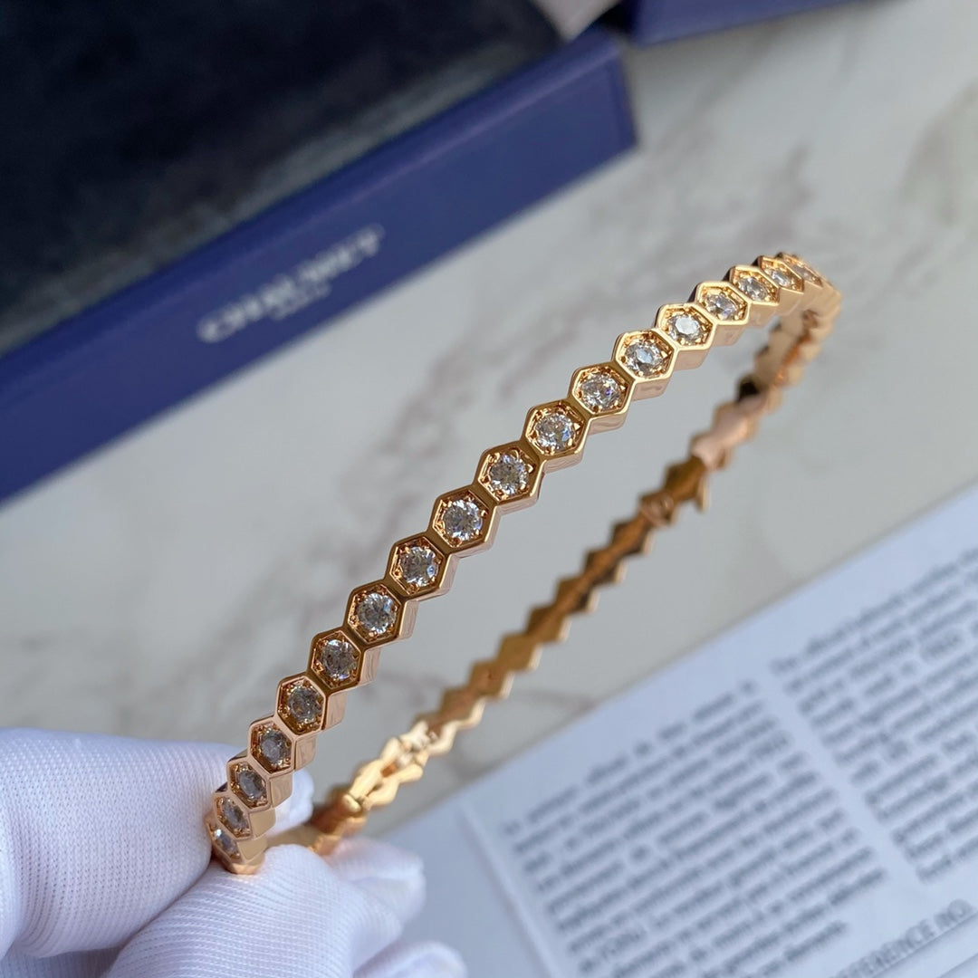 ¡®Lumi¡¯BEE LOVE GOLD BRACELET FULL DIAMOND