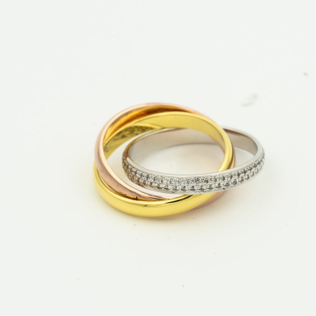 Lumi® Trinity Ring Gold Roségold Silber Diamanten 