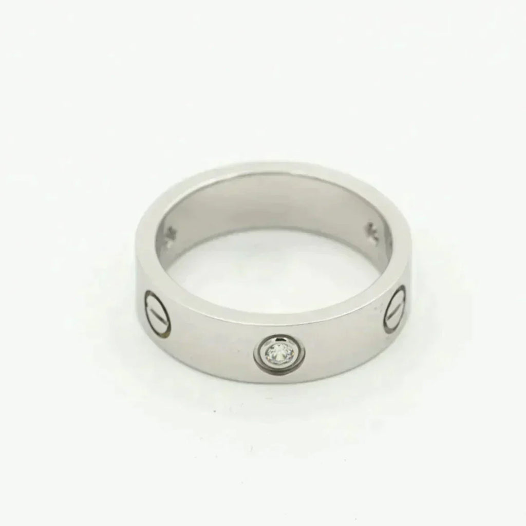 Lumi® LOVE RING 5,5 MM 3 DIAMANTEN SILBER