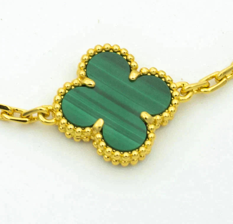 [Lumi jewelry] CLOVER 5 MOTIF MALACHITE BRACELET COLLECTION