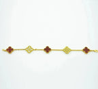 [Lumi jewelry] CLOVER 5 MOTIF RED CORNELIAN BRACELET COLLECTION