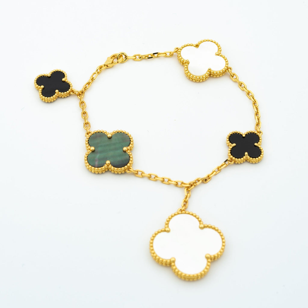 ¡®Lumi¡¯CLOVER BRACELET 5 MOTIFS ONYX MOP