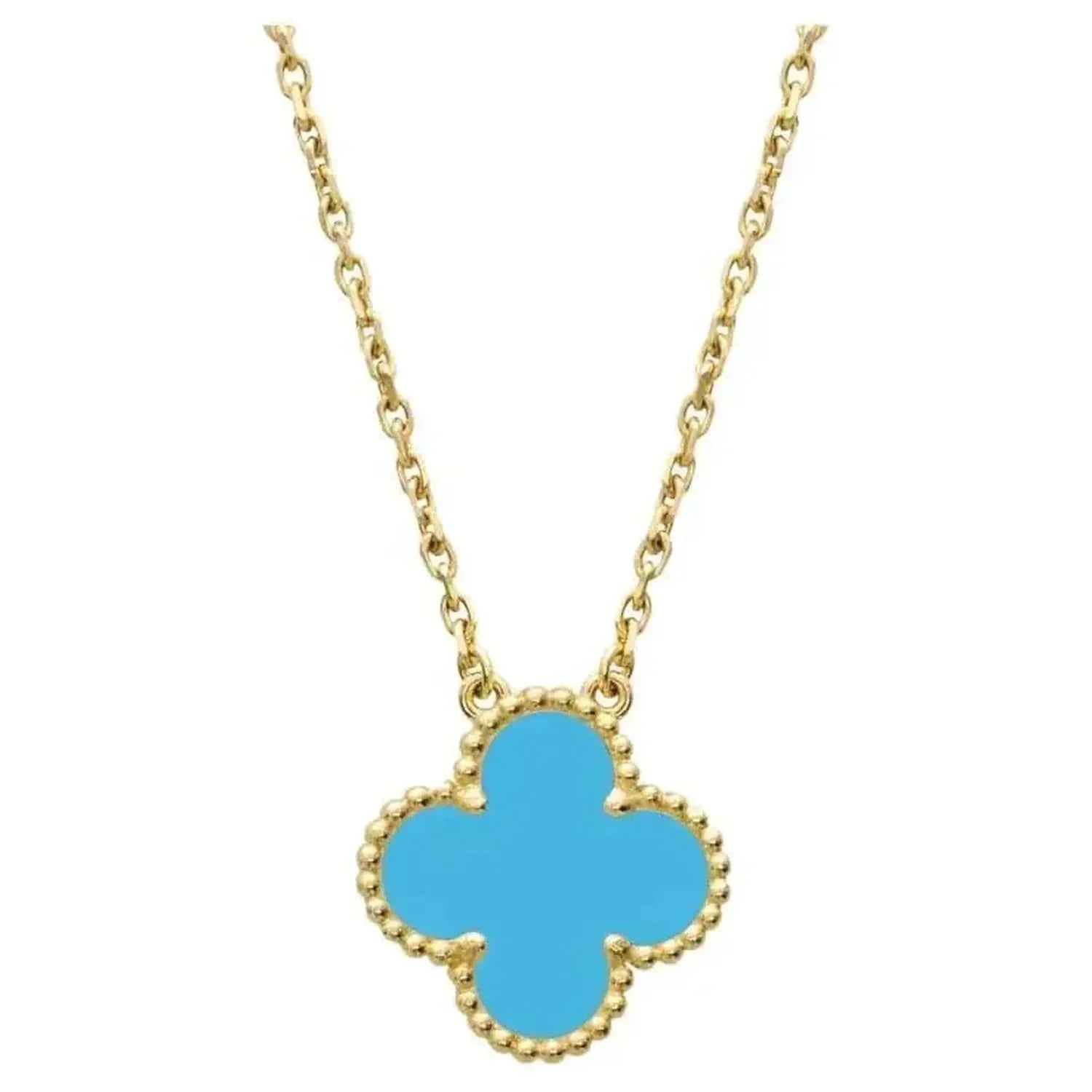¡®Lumi¡¯CLOVER 15MM VINTAGE TURQUOISE NECKLACE