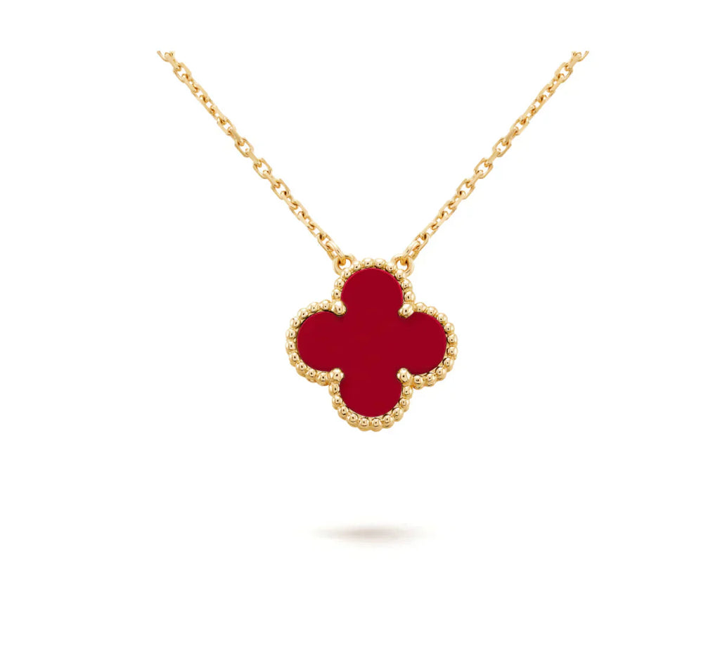 ¡®Lumi¡¯CLOVER 15MM CARNELIAN SINGLE FLOWER NECKLACE