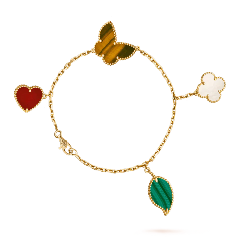 ¡®Lumi¡¯LUCKY SPRING 5 MOTIF GOLD BRACELET